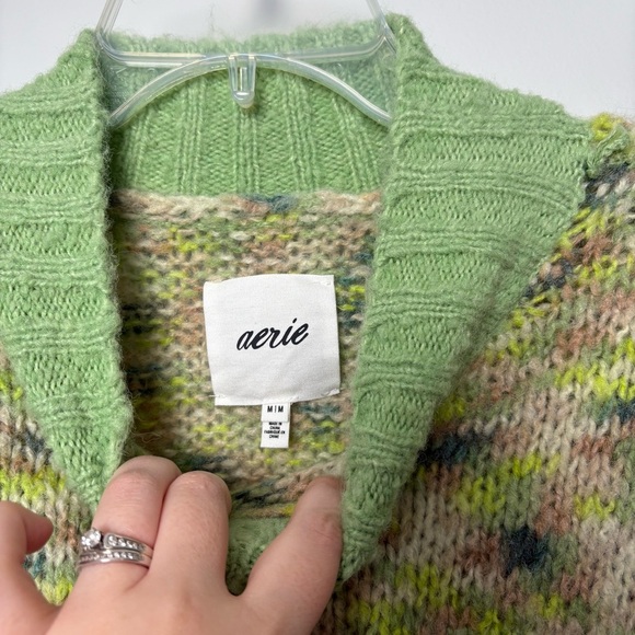 🌟Aerie Fair Isle Mockneck Green Sweater - Picture 5 of 8
